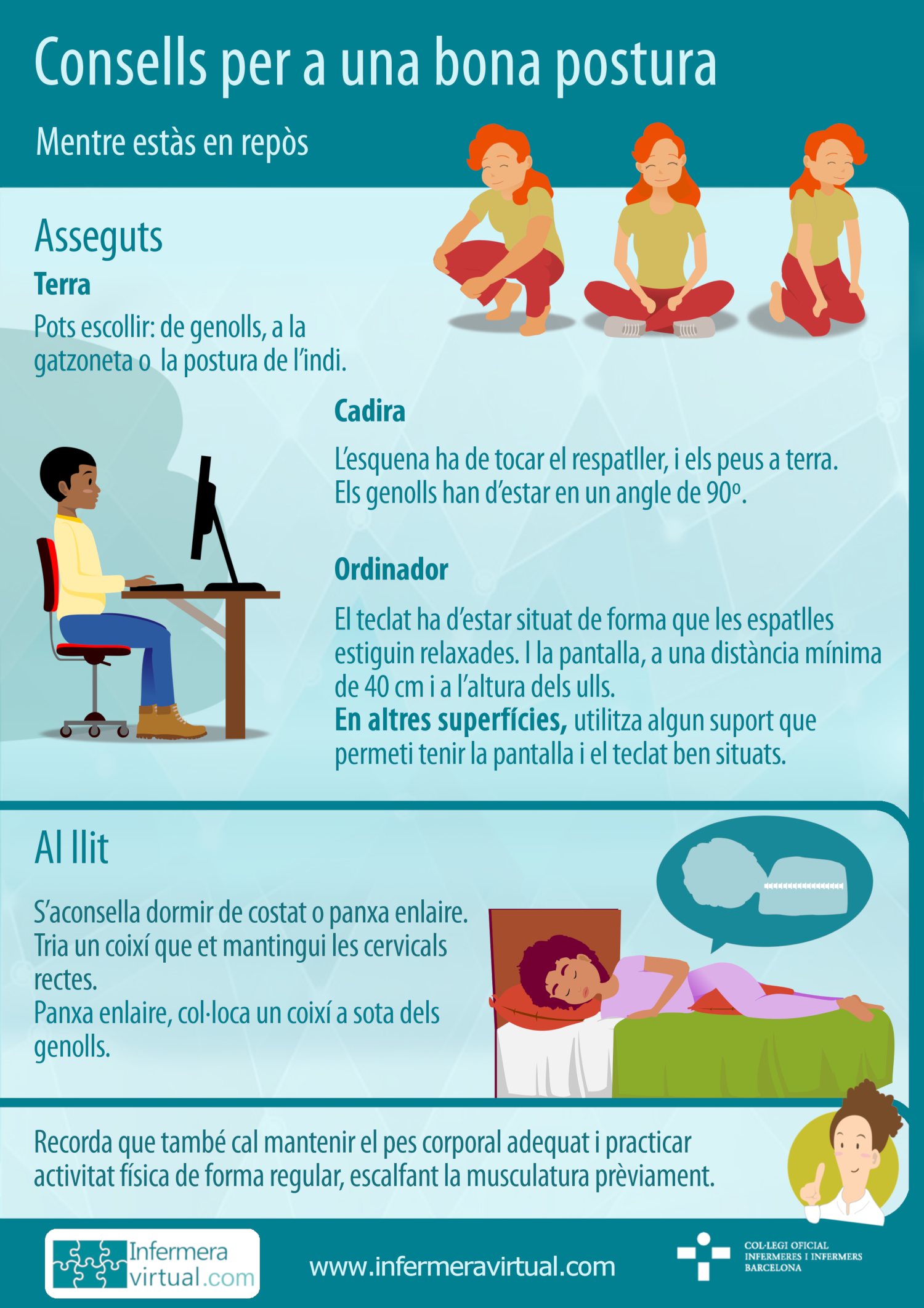 Infografia higiene postural en repòs