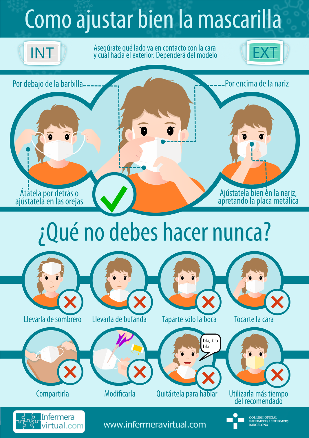 Infografia Como ajustar la mascarilla