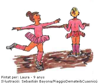 Niñas haciendo ballet pintado por Laura de años